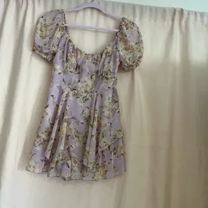 Floral Puff Sleeve Jumpsuit Purple Size M thumbnail 2