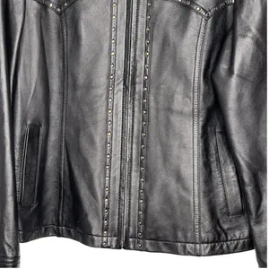 Pendleton Black Leather Jacket‎ with Studs thumbnail 3