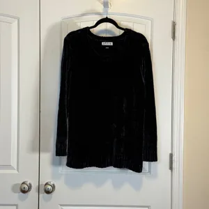 Orvis Womens Navy Blue Chenille Crew Neck Long Sleeve Soft Knit Sweater XL thumbnail 2