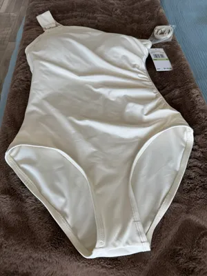 White Embellished One-shoulder Underwire One-piece Swimsuit Size 8 thumbnail 4