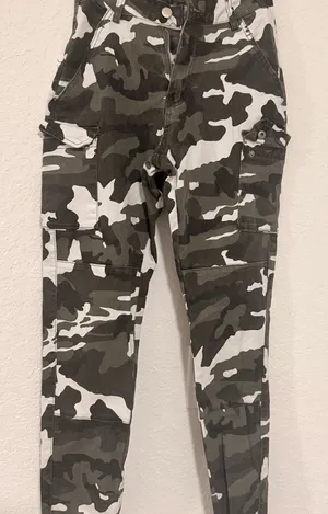 Camouflage Cargo Pants White thumbnail 1