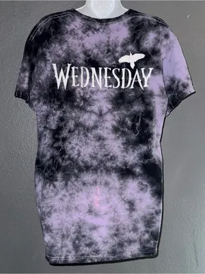 Women’s Wednesday Halloween Purple Cotton T-Shirt Top size Medium - Large thumbnail 2
