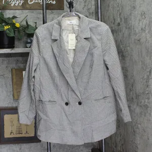 NWT Mango Double-Breasted Check Blazer Coat Jacket Charlotte Brown Multi 2XL thumbnail 2