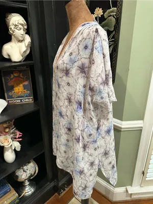 One September “Lyla” Sheer Sequin Floral Tunic – One Size (Fits XS–XL) thumbnail 5