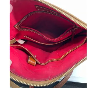 Dooney & Bourke Crossbody Bag‎ Leather Tan Brown Trim Zip Pocket Purse thumbnail 6