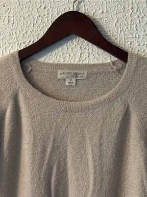 Barefoot Dreams Plush Crewneck Sweater in Taupe thumbnail 3