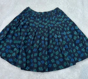 VTG Y2K Express Plaid Pleated Midi Skirt Sz 11/12 Grunge Goth Schoolgirl College thumbnail 1