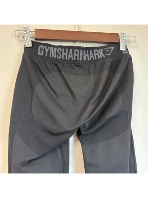Gymshark Black Leggings Logo Waistband Athletic Workout Pants Women's Small S thumbnail 4