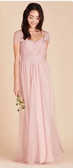 Birdy Grey‎ NWT Christina Dress Women's Size Small Rose Quartz Tulle Convertible thumbnail 1