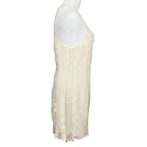 Abercrombie & Fitch Boho Cream Lace and Crochet Tank Dress L thumbnail 2