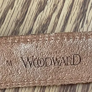 Woodward Cowhide Leather Crocodile Embossed Brown Belt Size M thumbnail 4