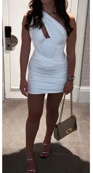 HOUSE OF CB Clementine Cut Out Mini Dress in White Size Small thumbnail 2