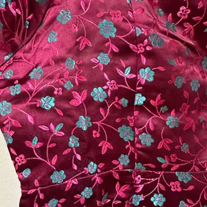 Lulus Always Decadent Magenta Floral Brocade Puff Sleeve Mini Dress Size Medium thumbnail 7