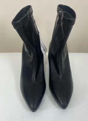 Women's Black Pointed Toe Stretch Ankle Boots Size 8 thumbnail 1