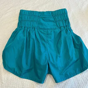 Free people movement metallic teal high rise shorts XS women thumbnail 3