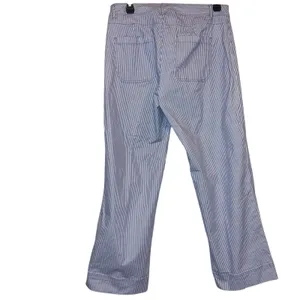 Old Navy Cropped Pinstripe Pants Women's Size 8 Blue White Casual Chic‎ thumbnail 2