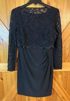 Lauren Ralph Lauren Black Lace Women’s Dress SZ-12P (8647) thumbnail 1