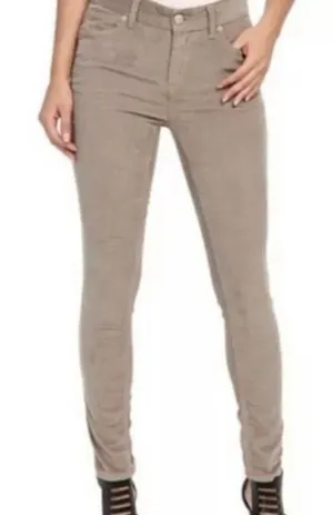 Free People Tan Skinny Corduroy Pants Sz 26 thumbnail 1