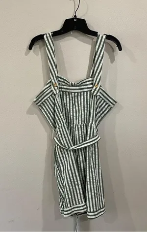 Anthropologie | Cartonnier Striped Romper Tie Waist thumbnail 3