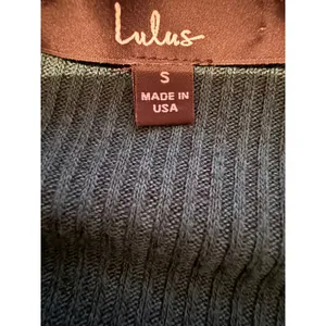 Lulus‎ Hunter Green Ribbed Knit Fit Flare Skater Dress Womens Small Long Sleeve thumbnail 5