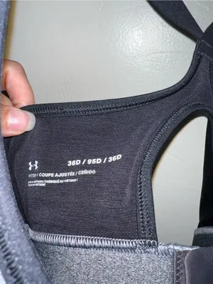 Under Armour Women's High Support Sports Bra - Charcoal Gray/Black 36D thumbnail 3