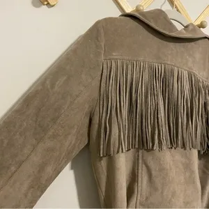 Moon River Faux Suede Fringe Moto Jacket size Small thumbnail 11