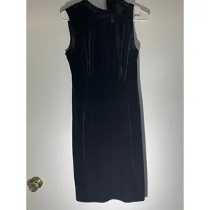 Calvin Klein Black Velvet Zip Dress | Size 6 | NWT | MSRP $134 thumbnail 6