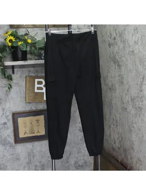 A New Day Womens Relaxed Fit Super Soft Cargo Joggers 88557479 Black L thumbnail 2
