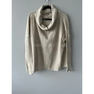 Free People NWT Women Small Cream Knit Sweater Top Lagenlook Boho Fall Cottage thumbnail 3