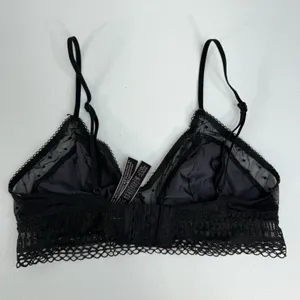 Victoria's Secret‎ S Small Bralette Bra Black Lace Adjustable Unlined Sheer Mesh thumbnail 4