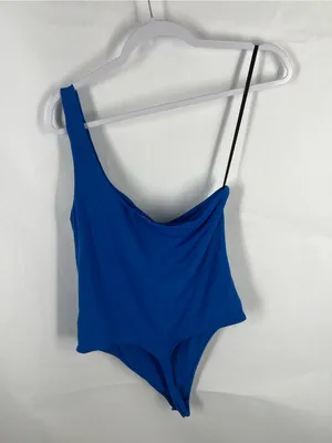 Aritzia Babaton Contour One-Shoulder Bodysuit Blue XL thumbnail 6
