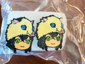 Boutique Demon Slayer Anime Inosuke Stud Earrings NEW unisex thumbnail 3