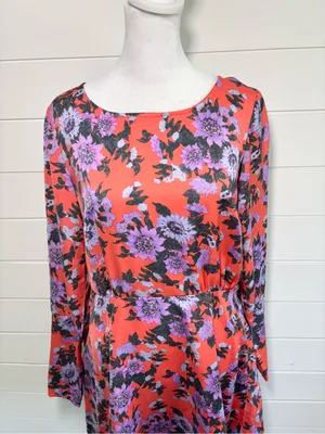 Free‎ People Coral Dress with Purple Floral Print thumbnail 5
