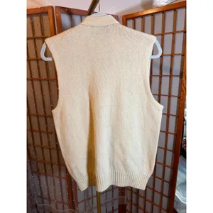 Vintage Robert Bruce Cardigan Vest Sweater Men's Medium Cream Knit Preppy thumbnail 2