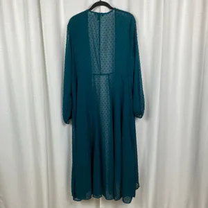 Torrid Teal Green Clip Dot Chiffon Kimono Sz.0 thumbnail 10