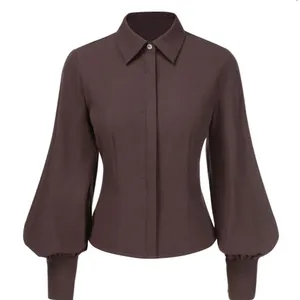 NWT Retro Stage Brown Women's button down Size 4 thumbnail 1