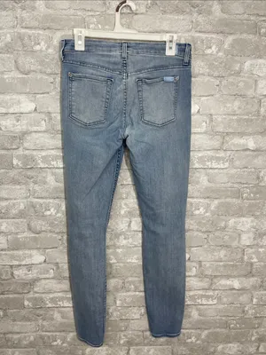 7 For All Mankind Light Blue Distressed The Skinny Jeans thumbnail 3