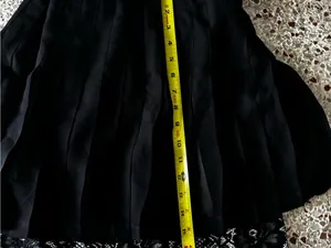 Robert Rodriguez Black Pleated Mini Skirt with Lace Trim size 2 thumbnail 6
