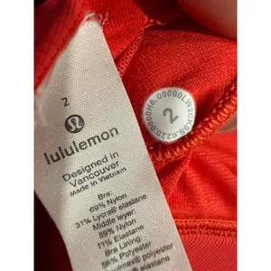Lululemon Energy Bra High Neck‎ Ribbed Red Strappy Sports Bra Size 2 LW2CK9S thumbnail 6