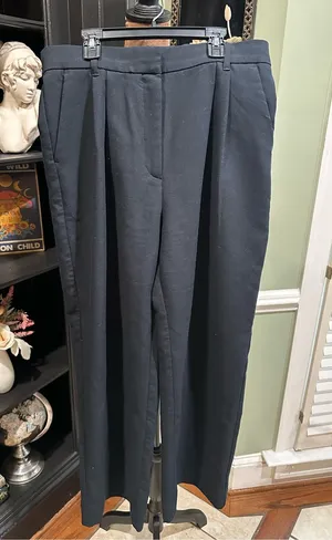 Abercrombie & Fitch Dark Blue High‑Waisted Wide‑Leg Trousers – Size 12 thumbnail 1