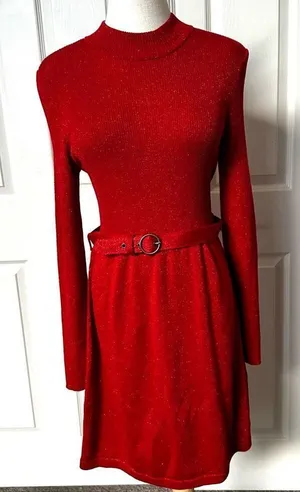 Free People red French Girl dress thumbnail 1