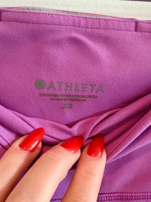 Athleta High-Rise Bike Shorts Buttery Soft Material Color Magenta Size XS thumbnail 4