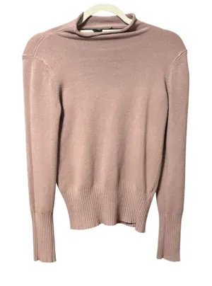 French Connection Dark Blush Pink‎ Soft Knit Cowl Neck Sweater Cozy Comfort sz S thumbnail 1