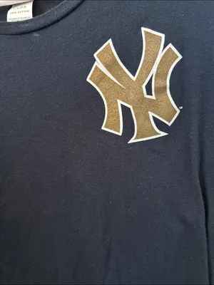 Majestic Ladies Yankees Jeter Navy Tee with Metallic Logo Large thumbnail 2