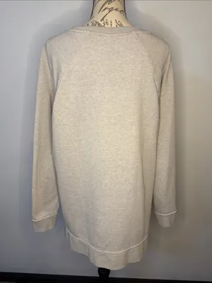 Nike sweatshirt high low hem side slits with zipper wrist pocket heather gray M thumbnail 4
