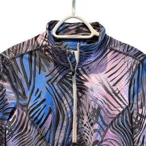 FP Movement Hit‎ The Slopes Quarter Zip Top Black Cyber Combo Abstract Womens S thumbnail 2