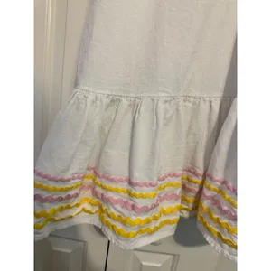 Lisa Marie Fernandez Target Dress Ric Rac White Pink‎ Yellow Tiered XS Coastal thumbnail 4