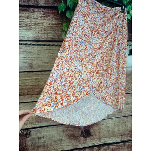 Free People Boutique Faux Wrap Midi Skirt 4th of July Patriotic Red White Blue Beachy Medium thumbnail 5