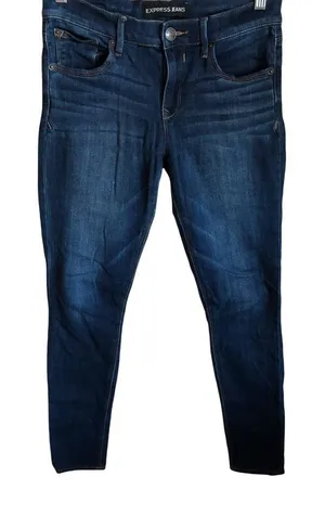 Express Dark Wash Mid Rise‎ Legging Denim Jeans thumbnail 1