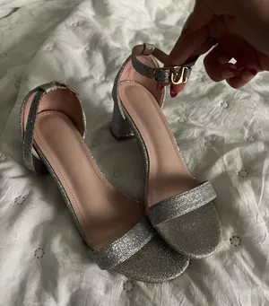 Silver Sparkly High Heels Size 6.5 thumbnail 1